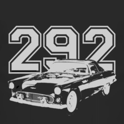 1955 Thunderbird WithEngine Size White Graphic Dark Tee T Shirt