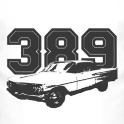 1960 Pontiac Ventura With Engine Size Black Graphic Light Tee T Shirt