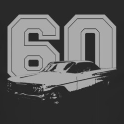 1960 Pontiac Ventura With Year White Graphic Dark Tee T Shirt