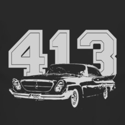 1961 Chrysler 300 G Hardtop Coupe with Engine Size White Graphic Dark 