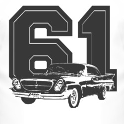 1961 Chrysler 300 G Hardtop Coupe with Year Back Graphic Light Tee T S