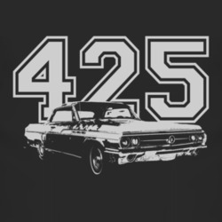 1963 Buick Wildcat With Engine Size White Graphic Dark Tee T Shirt