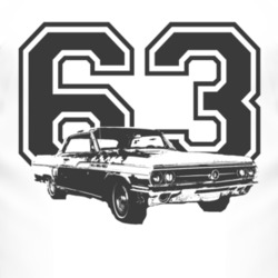 1963 Buick Wildcat With Year Black Graphic Light Tee T Shirt