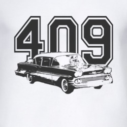 1963 Chevy Belair Biscayne With Engine Size Black Graphic Light Tee T 