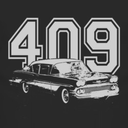 1963 Chevy Belair Biscayne With Engine Size White Graphic Dark Tee T S