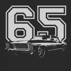 1965 Buick Riviera With Year White Graphic Dark T Shirt