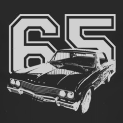 1965 Buick Skylark With Year White Graphic Dark Tee T Shirt