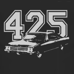 1966 Buick Wildcat With Engine Size Faded Look White Graphic Dark Tee 