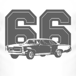 1966 Pontiac GTO as in The Monkeys TV Series Faded Look Black Graphic 