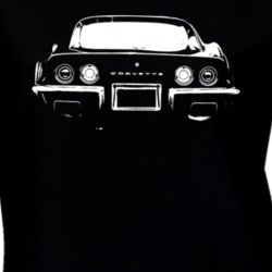 1972 Corvette Rear View Ladies Fit Dark Shirt