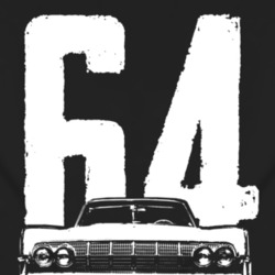 1964 Lincoln Continental Grill View With Year Faded Look Dark T Shirt