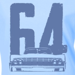 1964 Lincoln Continental Grill View With Year Blue Graphic T Shirt