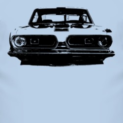 1967 Plymouth Barracuda Grill View Faded Look T Shirt
