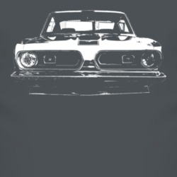 1967 Plymouth Barracuda Grill View Faded Look Dark T Shirt