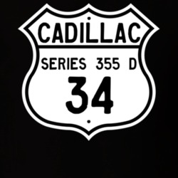 1934 Cadillac Series 355 D Highway Route Sign T Shirt