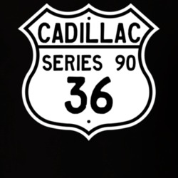 1936 Cadillac Series 90 Highway Route Sign T Shirt