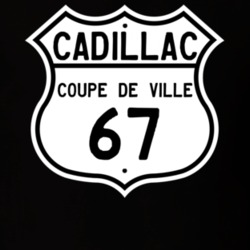 1967 Cadillac Coupe De Ville Highway Route Sign T Shirt