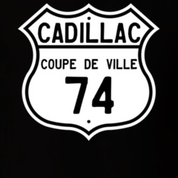 1974 Cadillac Coupe De Ville Highway Route Sign T Shirt