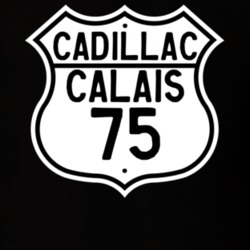 1975 Cadillac Calais Highway Route Sign T Shirt