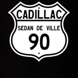 1990 Cadillac Sedan De Ville Highway Route Sign T Shirt