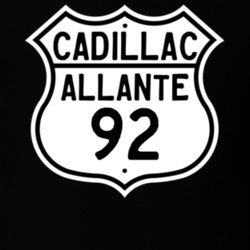 1992 Cadillac Allante Highway Route Sign T Shirt