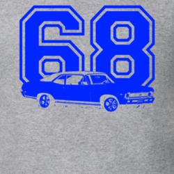 1968 Chevy Nova Side Year Royal Blue T Shirt