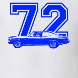 1972 Chevy Nova Side View Year Royal Blue Graphic T Shirt