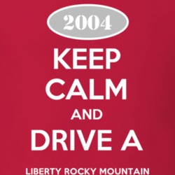 Keep Calm and Drive A 2004 Liberty Rocky Mountain Funny Jeep T Shirt