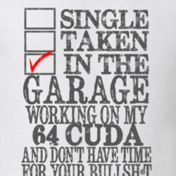Single Taken In The Garage 1964 PLYMOUTH BARRACUDA Distressed Look Mus