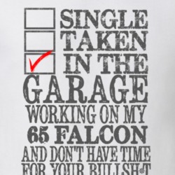 Single Taken In The Garage 1965  FALCON Distressed Look Muscle Car T S