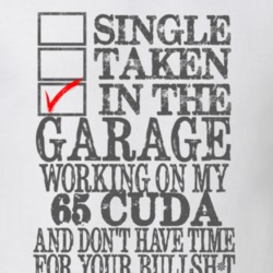 Single Taken In The Garage 1965 PLYMOUTH BARRACUDA Distressed Look Mus