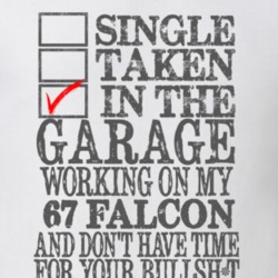 Single Taken In The Garage 1967  FALCON Distressed Look Muscle Car T S