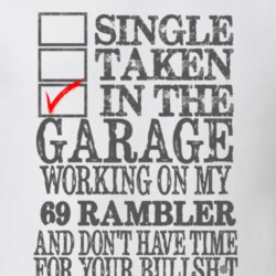 Single Taken In The Garage 1969 AMC RAMBLER Distressed Look Muscle Car