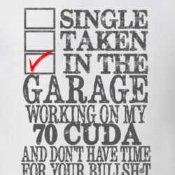 Single Taken In The Garage 1970 PLYMOUTH BARRACUDA Distressed Look Mus