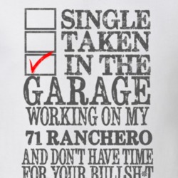 Single Taken In The Garage 1971  RANCHERO Distressed Look Muscle Car T