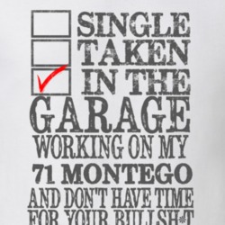 Single Taken In The Garage 1971 MERCURY MONTEGO Distressed Look Muscle
