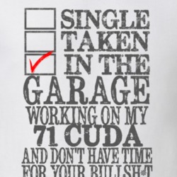 Single Taken In The Garage 1971 PLYMOUTH BARRACUDA Distressed Look Mus