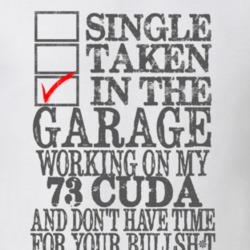 Single Taken In The Garage 1973 PLYMOUTH BARRACUDA Distressed Look Mus