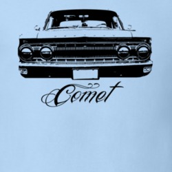 1962 Mercury Comet Faded Look Grill View Model Light T Shirt