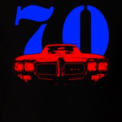 Custom 1970 PontiacGTO Judge Grill  Blue And Red Graphic Year T Shirt