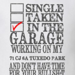 Single Taken in the Garage With Jeep 1971 CJ 6A Tuxedo Park Funny Jeep