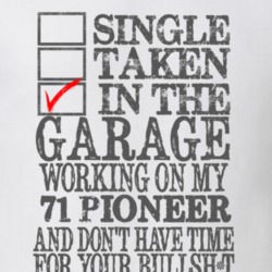 Single Taken in the Garage With Jeep 1971 Pioneer Funny Jeep T Shirt
