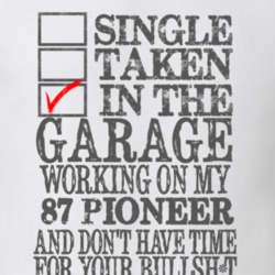 Single Taken in the Garage With Jeep 1987 Pioneer Funny Jeep T Shirt