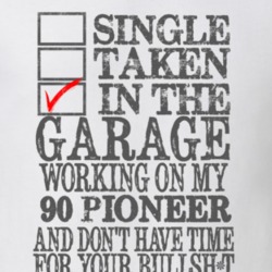 Single Taken in the Garage With Jeep 1990 Pioneer Funny Jeep T Shirt