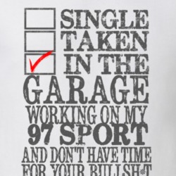 Single Taken in the Garage With Jeep 1997 Sport Funny Jeep T Shirt