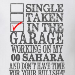 Single Taken in the Garage With Jeep 2000 Sahara Funny Jeep T Shirt