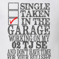 Single Taken in the Garage With Jeep 2002 TJ SE Funny Jeep T Shirt