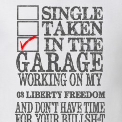 Single Taken in the Garage With Jeep 2003 Liberty Freedom Funny Jeep T