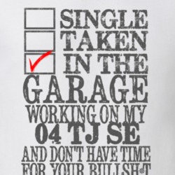 Single Taken in the Garage With Jeep 2004 TJ SE Funny Jeep T Shirt
