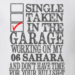 Single Taken in the Garage With Jeep 2006 Sahara Funny Jeep T Shirt